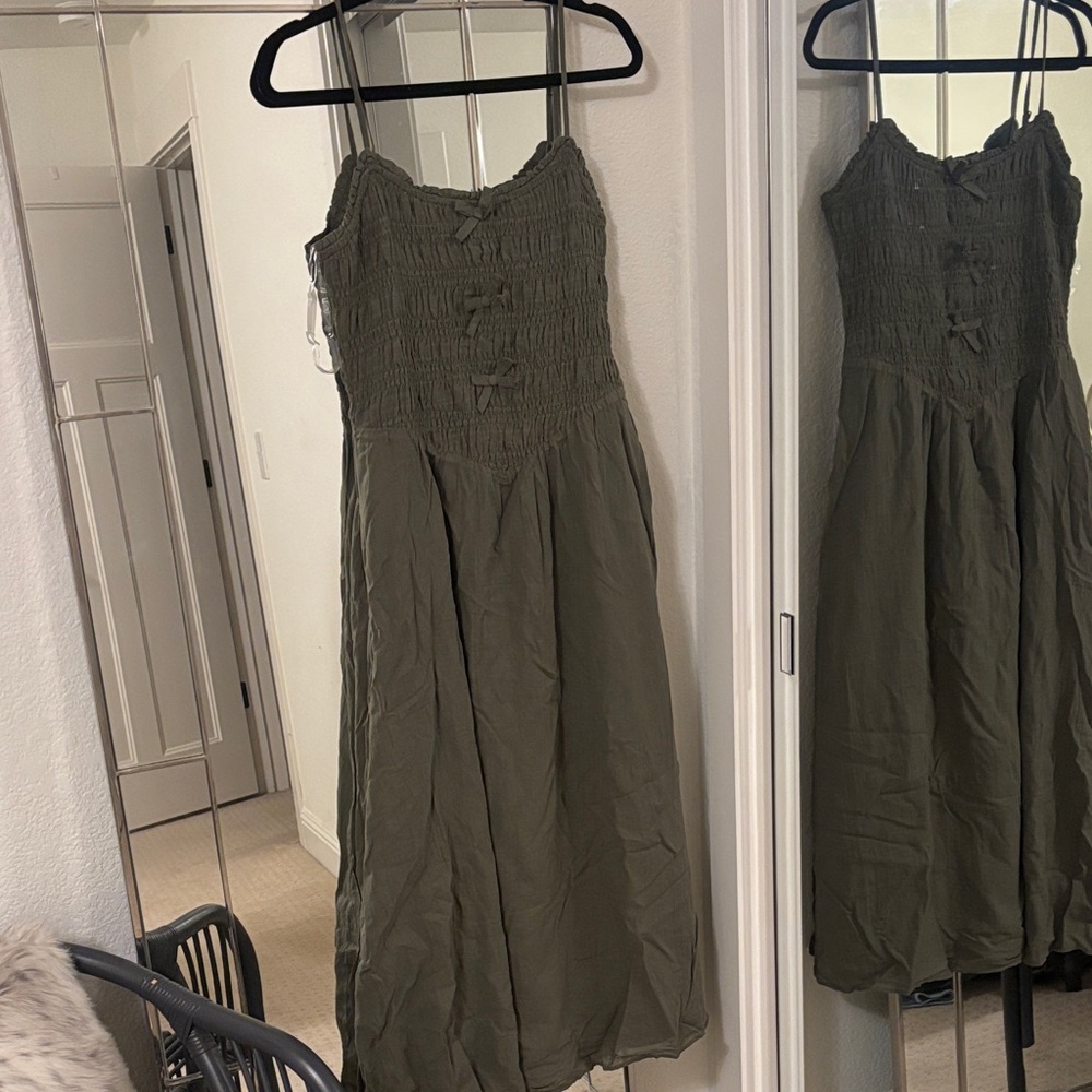 American Eagle Outfitters Olive Maxi Dress